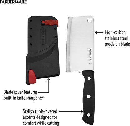 Edgekeeper Self-Sharpening Triple Riveted Santoku Knife Set, 4-Piece, Black