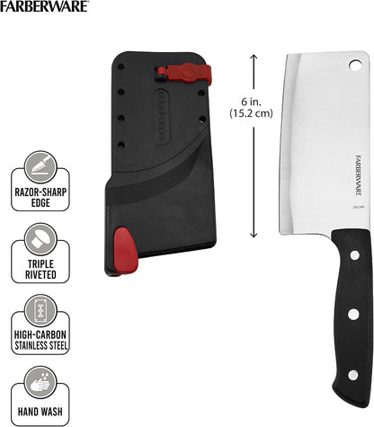 Edgekeeper Self-Sharpening Triple Riveted Santoku Knife Set, 4-Piece, Black