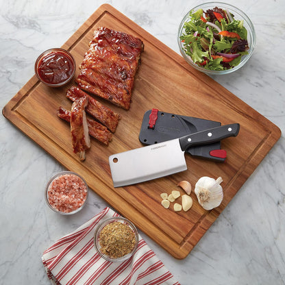 Edgekeeper Self-Sharpening Triple Riveted Santoku Knife Set, 4-Piece, Black