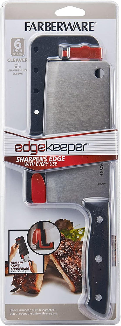 Edgekeeper Self-Sharpening Triple Riveted Santoku Knife Set, 4-Piece, Black
