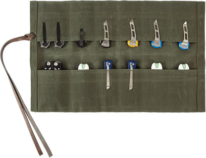 Knife Display Bag with 12 Slots Pocket Knives,Folding Knife Holder Organizer,Tactical Outdoor for EDC Mini Knife Bags,Knives Roll Collection Protector Bag