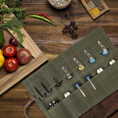 Knife Display Bag with 12 Slots Pocket Knives,Folding Knife Holder Organizer,Tactical Outdoor for EDC Mini Knife Bags,Knives Roll Collection Protector Bag