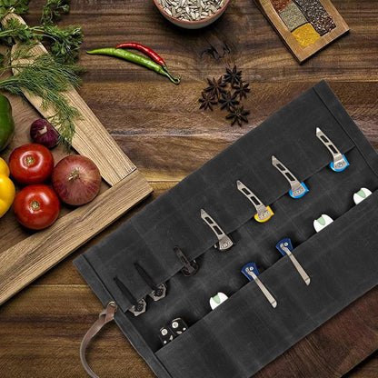 Knife Display Bag with 12 Slots Pocket Knives,Folding Knife Holder Organizer,Tactical Outdoor for EDC Mini Knife Bags,Knives Roll Collection Protector Bag