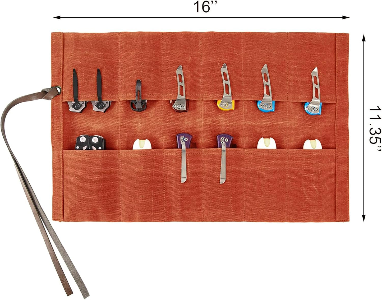 Knife Display Bag with 12 Slots Pocket Knives,Folding Knife Holder Organizer,Tactical Outdoor for EDC Mini Knife Bags,Knives Roll Collection Protector Bag