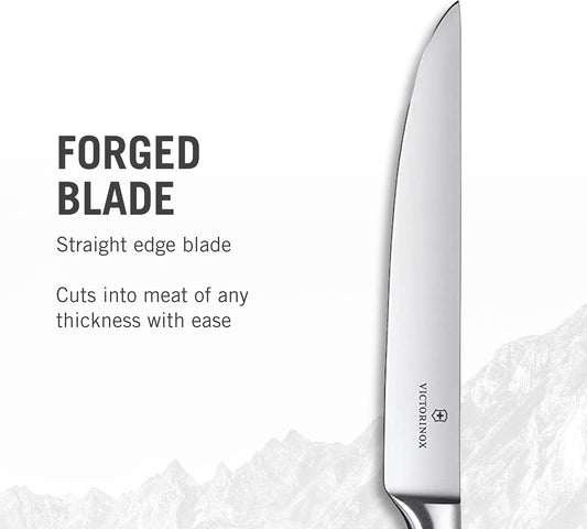 Grand Maître Steak Knife Set Ideal for Slicing a Wide Variety of Steak Cuts Straight Blade in Rosewood, Set of 4