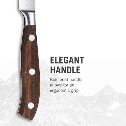 Grand Maître Steak Knife Set Ideal for Slicing a Wide Variety of Steak Cuts Straight Blade in Rosewood, Set of 4