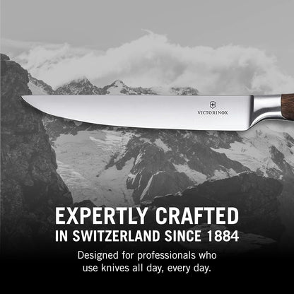 Grand Maître Steak Knife Set Ideal for Slicing a Wide Variety of Steak Cuts Straight Blade in Rosewood, Set of 4