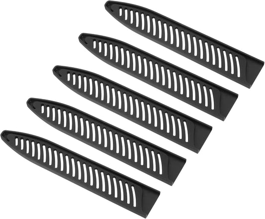 PP Safety Knife Cover Sleeves for 8" Carving Knife, 5 Pack Knives Edge Guard Blade Protector Universal Knife Sheath for Kitchen, Black
