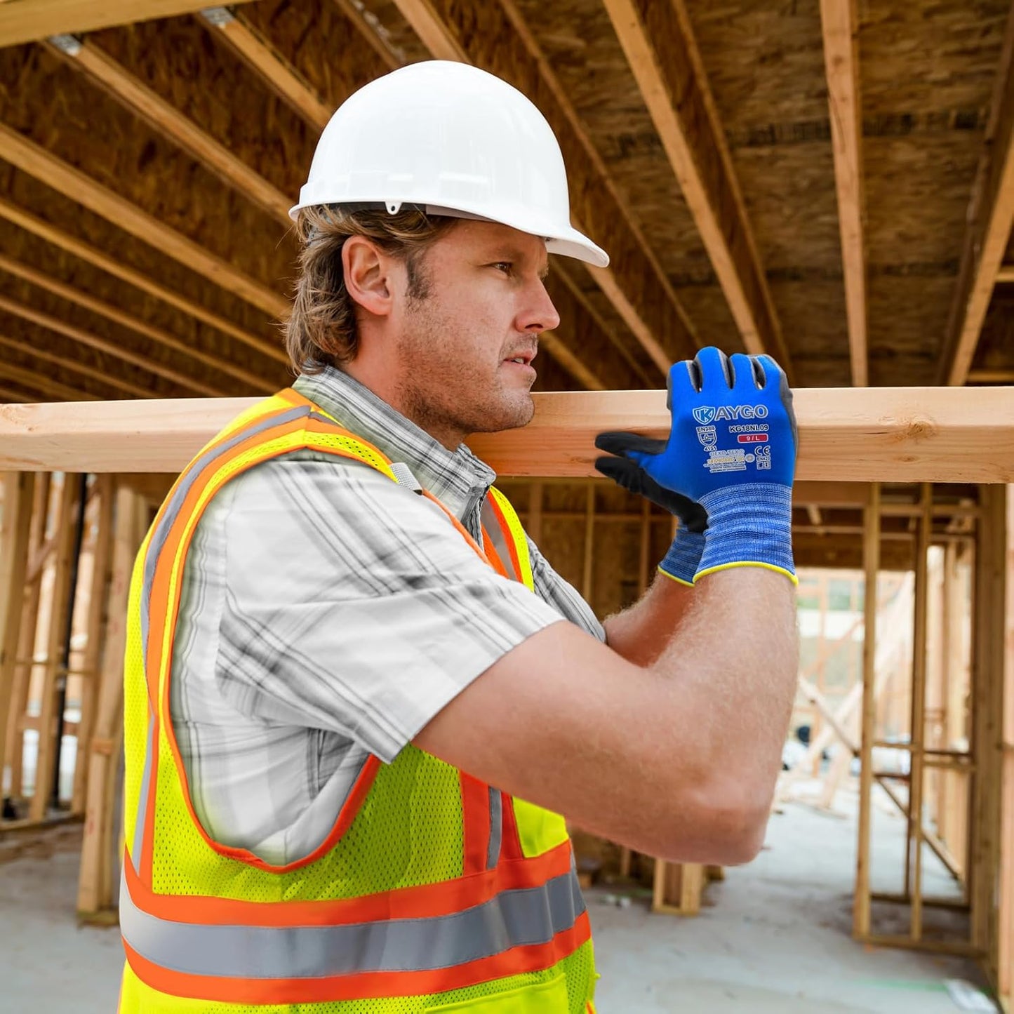 Safety Work Gloves, MicroFoam Nitrile Coated, Men Women,KG18N | Anti-Slip Grip, Breathable and Lightweight , Durable, Seamless Knit Nylon, For Construction, Warehouse, Automotive