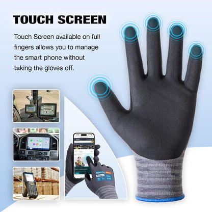 Safety Work Gloves, MicroFoam Nitrile Coated, Men Women,KG18N | Anti-Slip Grip, Breathable and Lightweight , Durable, Seamless Knit Nylon, For Construction, Warehouse, Automotive