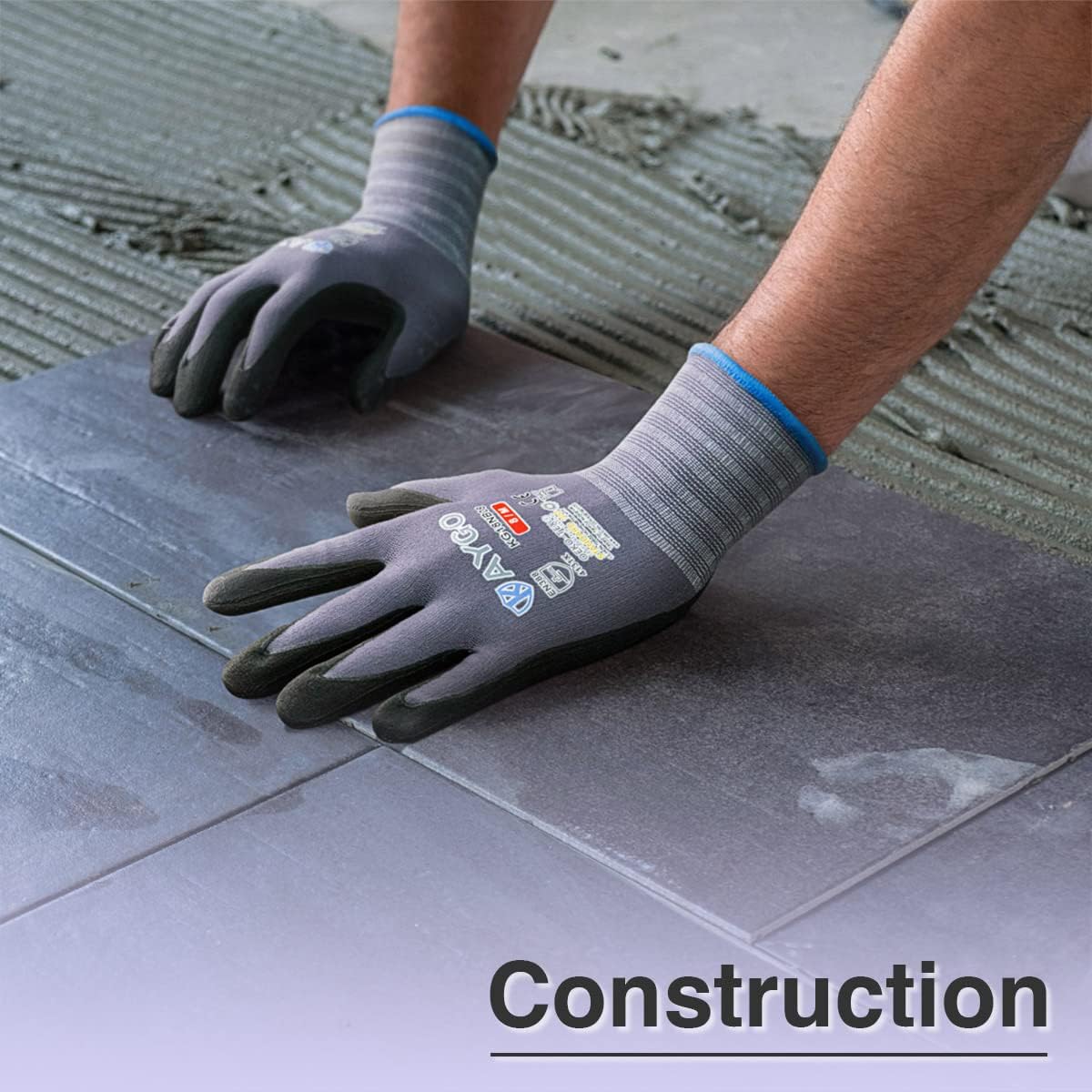 Safety Work Gloves, MicroFoam Nitrile Coated, Men Women,KG18N | Anti-Slip Grip, Breathable and Lightweight , Durable, Seamless Knit Nylon, For Construction, Warehouse, Automotive
