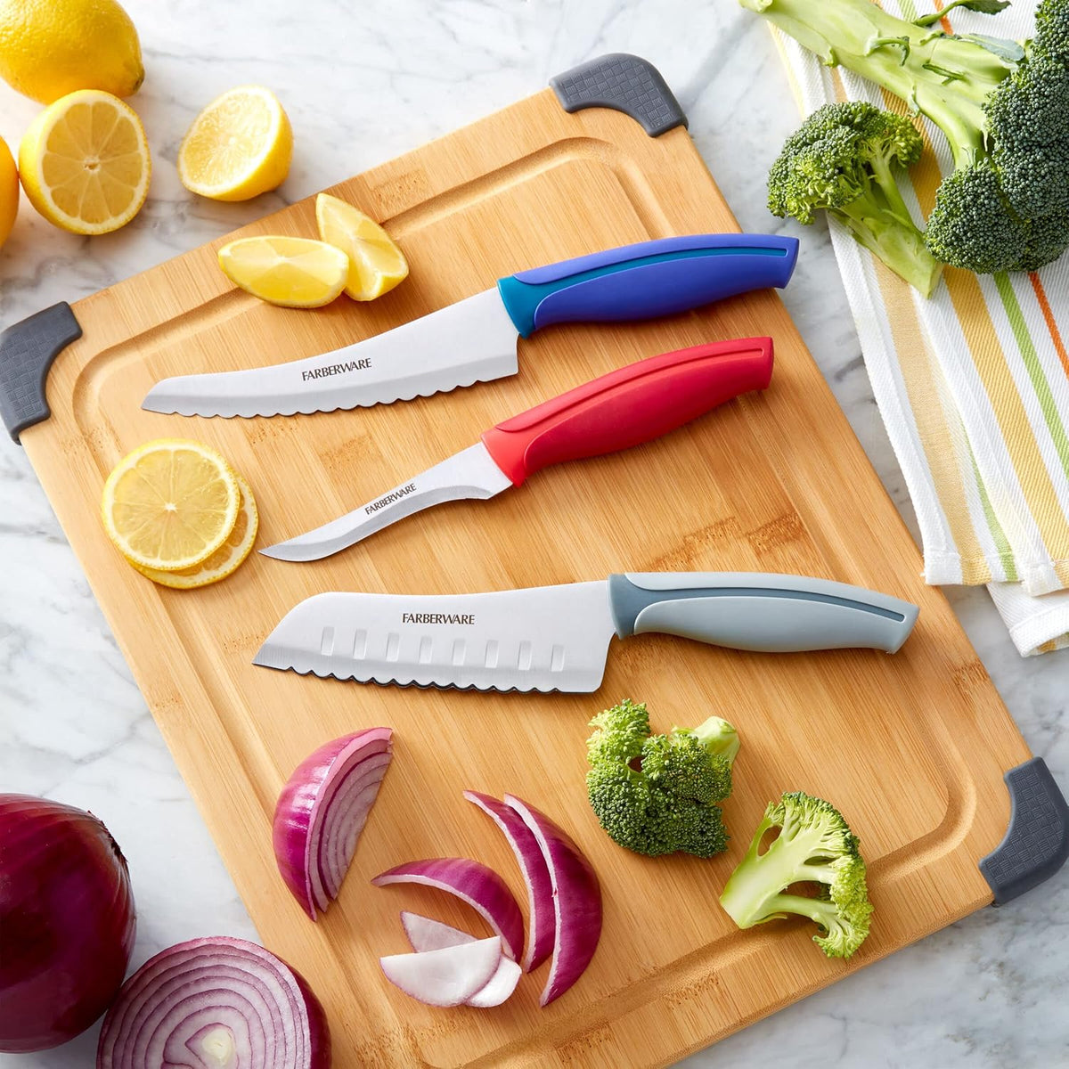 Precise Slice Utility Knife Set, 3 Piece, Multicolor