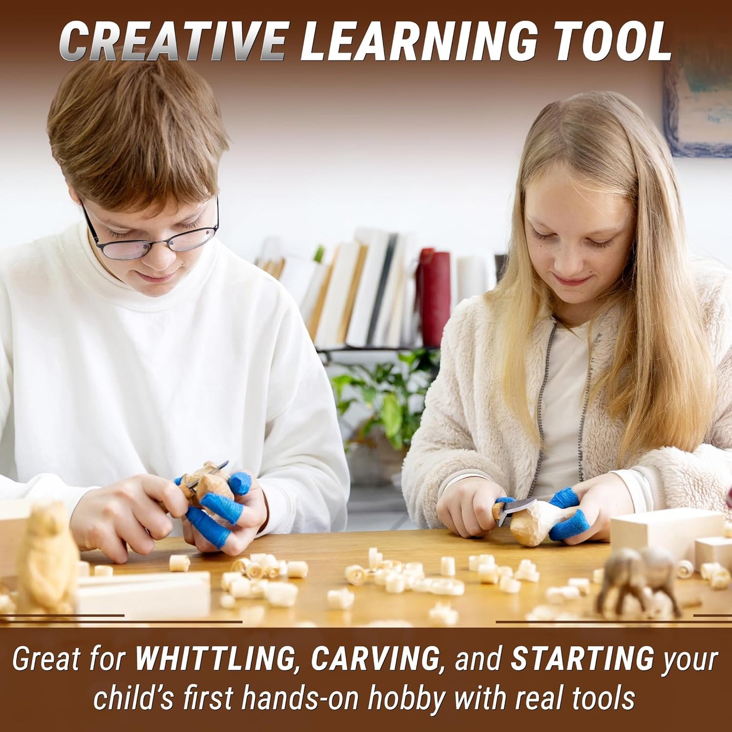 Whittling Knife for Kids, Beginners - Safety Wood Carving Knife C1 Kid - Whittling Knives with Rounded Tip for Children, Entry-Level Carvers - Wood Carving Tools for Beginners, Boy Scout