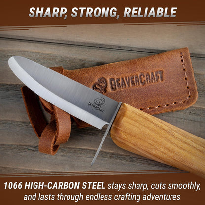 Whittling Knife for Kids, Beginners - Safety Wood Carving Knife C1 Kid - Whittling Knives with Rounded Tip for Children, Entry-Level Carvers - Wood Carving Tools for Beginners, Boy Scout