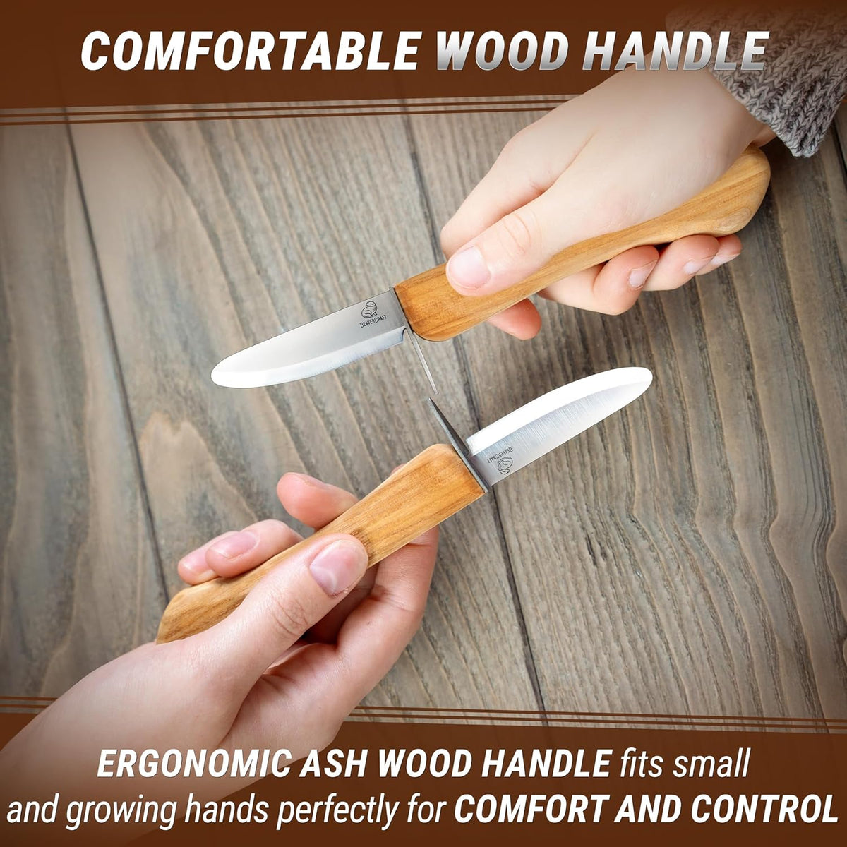 Whittling Knife for Kids, Beginners - Safety Wood Carving Knife C1 Kid - Whittling Knives with Rounded Tip for Children, Entry-Level Carvers - Wood Carving Tools for Beginners, Boy Scout