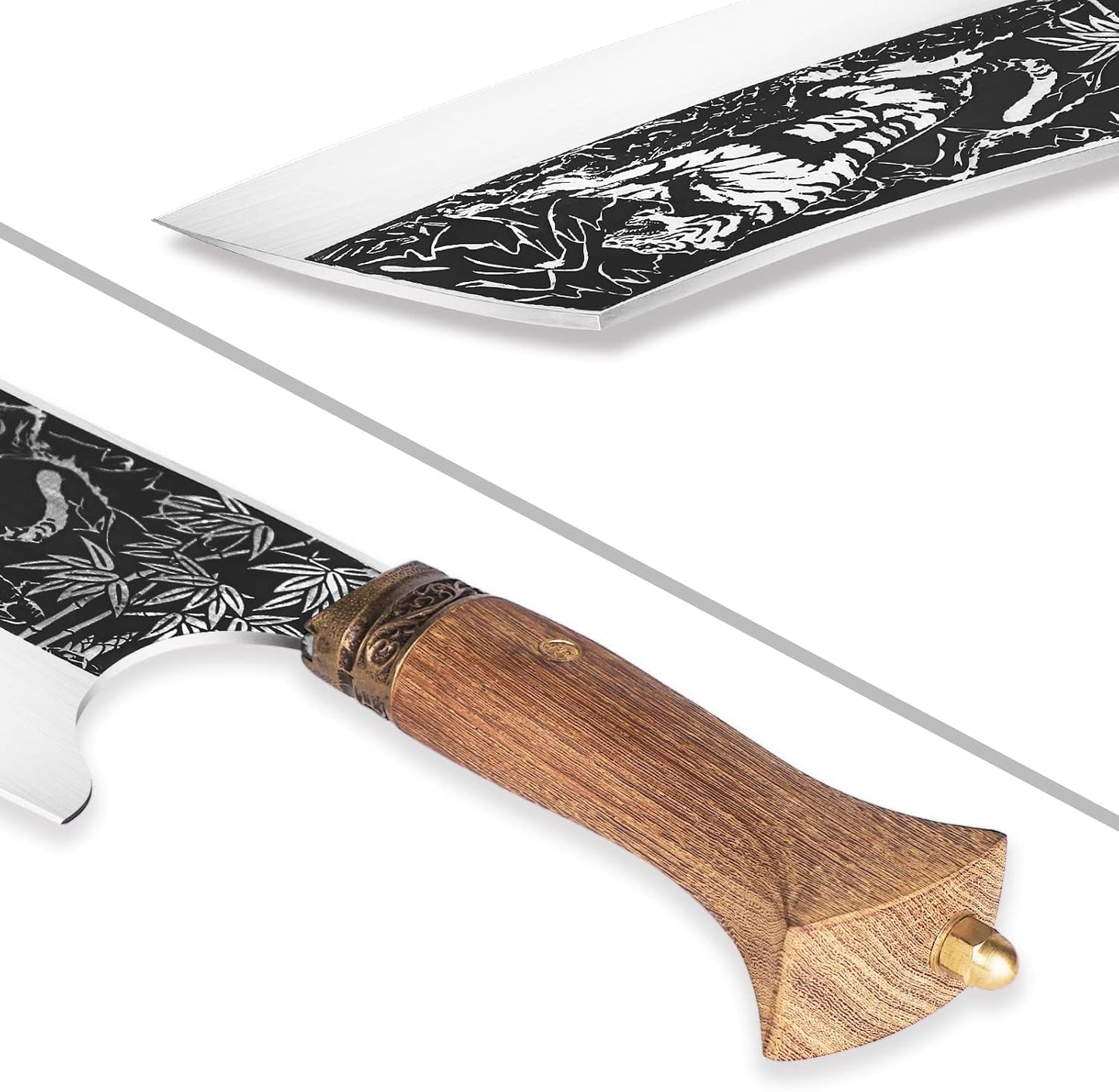 TOMBRO Huusk Knife Forged Viking Knives Sharp Boning knife, Handmade Caveman Knife, High Carbon Steel Butcher Knives with Sheath, Japanese Chef Knife for Kitchen, Camping