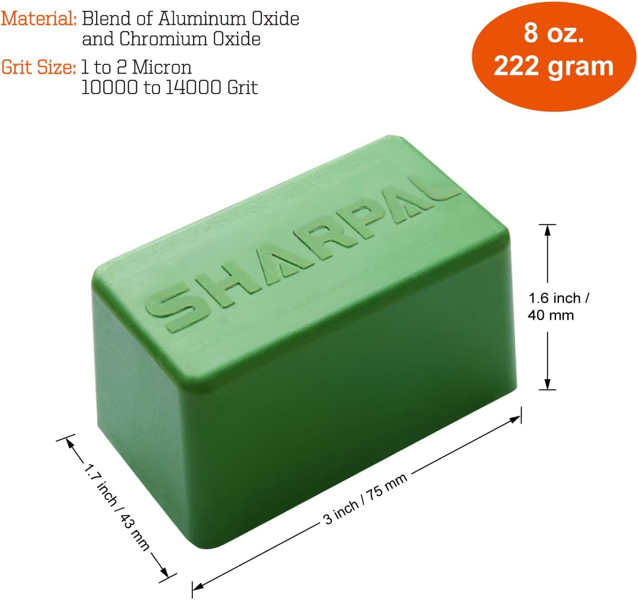 208H 106g / 4 Oz. Polishing Compound Fine Green Buffing Compound, Leather Strop Sharpening Stropping Compounds (2-Pack, Total 106g / 4 Oz.)