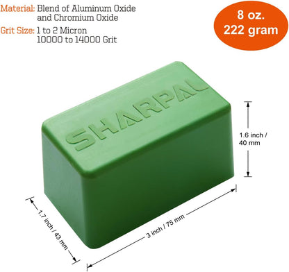 208H 106g / 4 Oz. Polishing Compound Fine Green Buffing Compound, Leather Strop Sharpening Stropping Compounds (2-Pack, Total 106g / 4 Oz.)