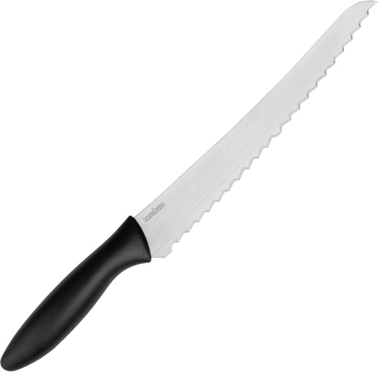 Kershaw 8” Bread Knife, Black, 8 Inch Serrated Blade | Included Sheath, With 16 Degree Single-Bevel Blade, Comfortable Handle, Bread Knife for Sourdough, Bagels, Pastries and More