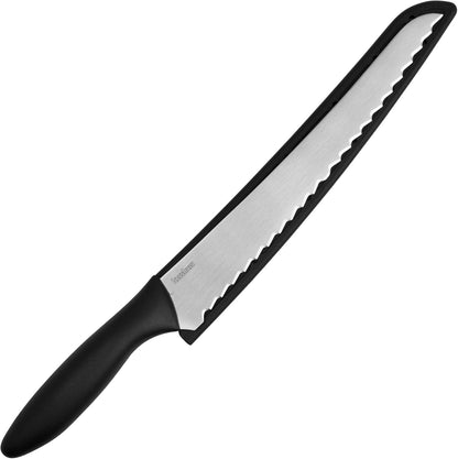 Kershaw 8” Bread Knife, Black, 8 Inch Serrated Blade | Included Sheath, With 16 Degree Single-Bevel Blade, Comfortable Handle, Bread Knife for Sourdough, Bagels, Pastries and More