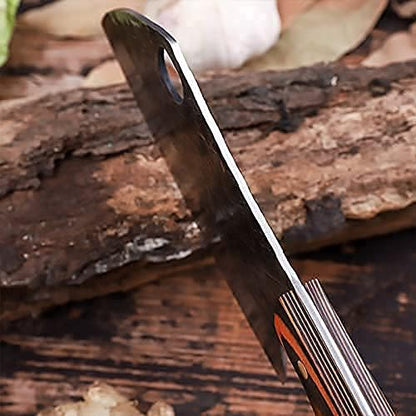 Serbian Chef Knife Meat Cleaver Forged Butcher Chopping Kitchen Knife, Full Tang, High Carbon Steel, Mosaic Rivet Pakkawood Handle for Home&Restaurant 2025 Gifts