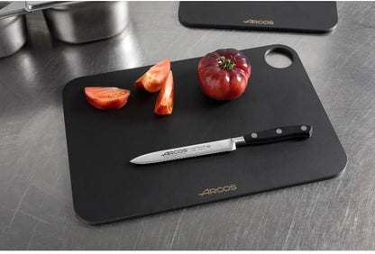 Forged Knife Serrated 5 Inch Nitrum Stainless Steel and 130 mm blade. Ergonomic Polyoxymethylene POM Handle. Series Riviera. Color Black