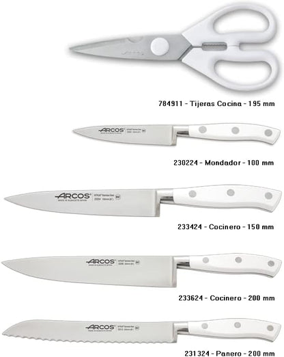 Forged Knife Serrated 5 Inch Nitrum Stainless Steel and 130 mm blade. Ergonomic Polyoxymethylene POM Handle. Series Riviera. Color Black
