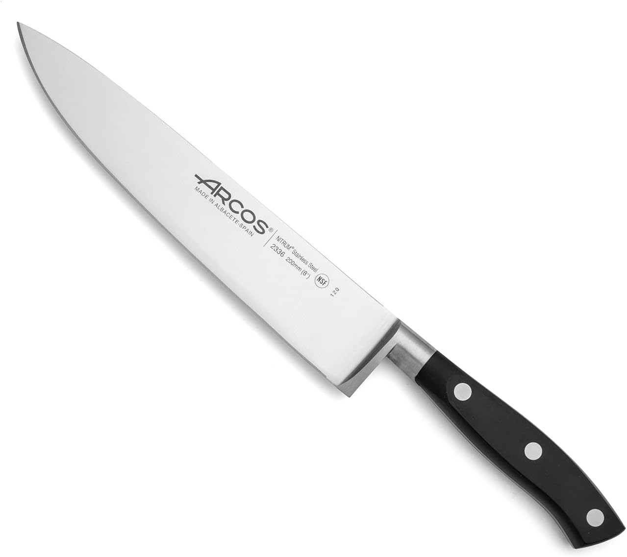 Forged Knife Serrated 5 Inch Nitrum Stainless Steel and 130 mm blade. Ergonomic Polyoxymethylene POM Handle. Series Riviera. Color Black