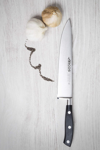 Forged Knife Serrated 5 Inch Nitrum Stainless Steel and 130 mm blade. Ergonomic Polyoxymethylene POM Handle. Series Riviera. Color Black