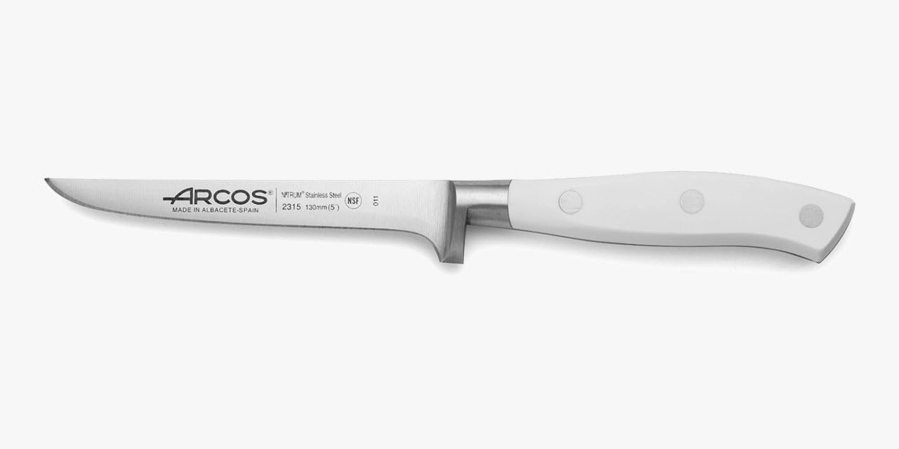 Forged Knife Serrated 5 Inch Nitrum Stainless Steel and 130 mm blade. Ergonomic Polyoxymethylene POM Handle. Series Riviera. Color Black