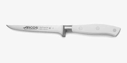 Forged Knife Serrated 5 Inch Nitrum Stainless Steel and 130 mm blade. Ergonomic Polyoxymethylene POM Handle. Series Riviera. Color Black