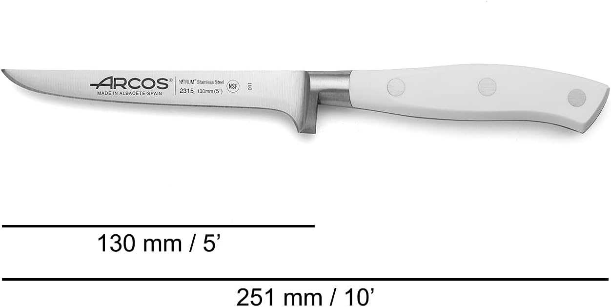 Forged Knife Serrated 5 Inch Nitrum Stainless Steel and 130 mm blade. Ergonomic Polyoxymethylene POM Handle. Series Riviera. Color Black