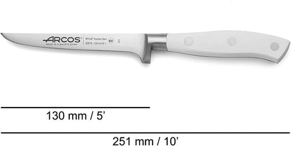 Forged Knife Serrated 5 Inch Nitrum Stainless Steel and 130 mm blade. Ergonomic Polyoxymethylene POM Handle. Series Riviera. Color Black