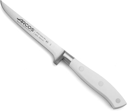 Forged Knife Serrated 5 Inch Nitrum Stainless Steel and 130 mm blade. Ergonomic Polyoxymethylene POM Handle. Series Riviera. Color Black