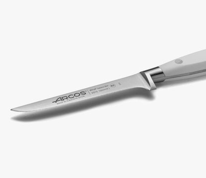 Forged Knife Serrated 5 Inch Nitrum Stainless Steel and 130 mm blade. Ergonomic Polyoxymethylene POM Handle. Series Riviera. Color Black