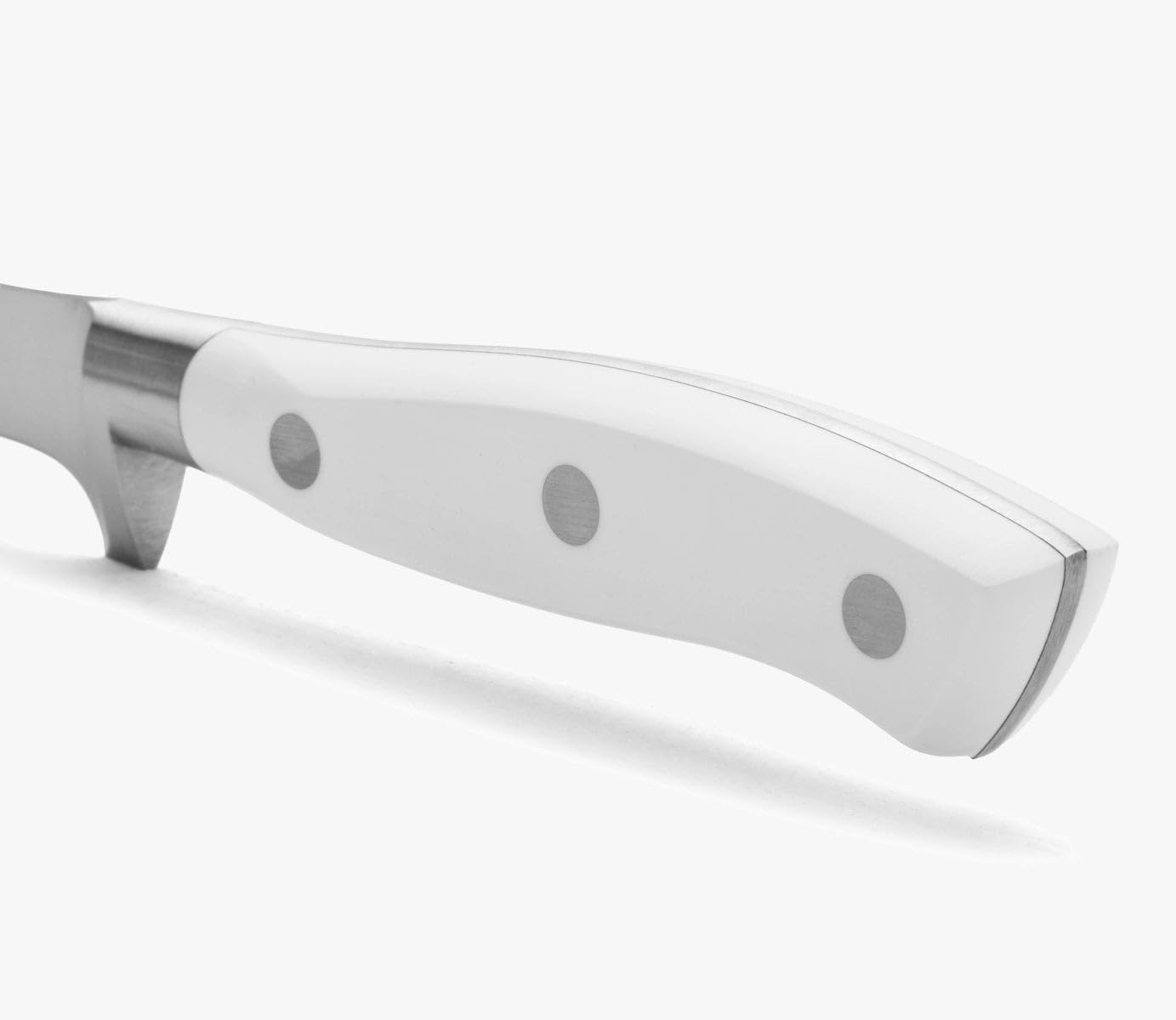 Forged Knife Serrated 5 Inch Nitrum Stainless Steel and 130 mm blade. Ergonomic Polyoxymethylene POM Handle. Series Riviera. Color Black