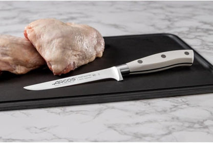 Forged Knife Serrated 5 Inch Nitrum Stainless Steel and 130 mm blade. Ergonomic Polyoxymethylene POM Handle. Series Riviera. Color Black