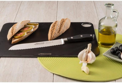 Forged Knife Serrated 5 Inch Nitrum Stainless Steel and 130 mm blade. Ergonomic Polyoxymethylene POM Handle. Series Riviera. Color Black