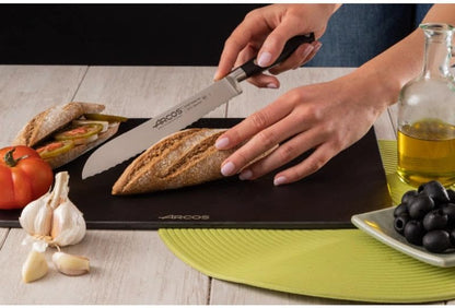 Forged Knife Serrated 5 Inch Nitrum Stainless Steel and 130 mm blade. Ergonomic Polyoxymethylene POM Handle. Series Riviera. Color Black