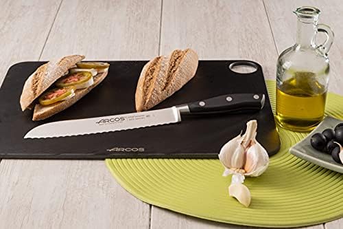 Forged Knife Serrated 5 Inch Nitrum Stainless Steel and 130 mm blade. Ergonomic Polyoxymethylene POM Handle. Series Riviera. Color Black