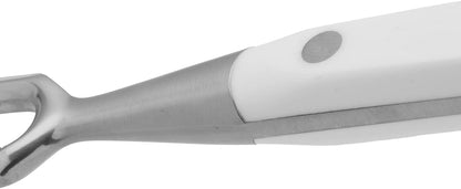 Forged Knife Serrated 5 Inch Nitrum Stainless Steel and 130 mm blade. Ergonomic Polyoxymethylene POM Handle. Series Riviera. Color Black