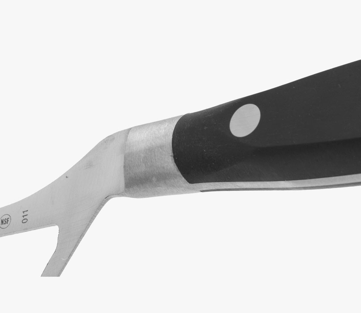 Forged Knife Serrated 5 Inch Nitrum Stainless Steel and 130 mm blade. Ergonomic Polyoxymethylene POM Handle. Series Riviera. Color Black