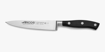 Forged Knife Serrated 5 Inch Nitrum Stainless Steel and 130 mm blade. Ergonomic Polyoxymethylene POM Handle. Series Riviera. Color Black