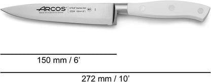 Forged Knife Serrated 5 Inch Nitrum Stainless Steel and 130 mm blade. Ergonomic Polyoxymethylene POM Handle. Series Riviera. Color Black