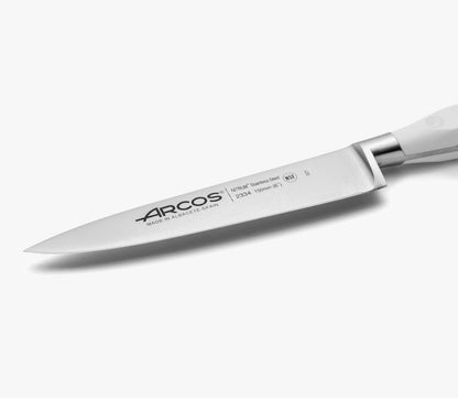 Forged Knife Serrated 5 Inch Nitrum Stainless Steel and 130 mm blade. Ergonomic Polyoxymethylene POM Handle. Series Riviera. Color Black