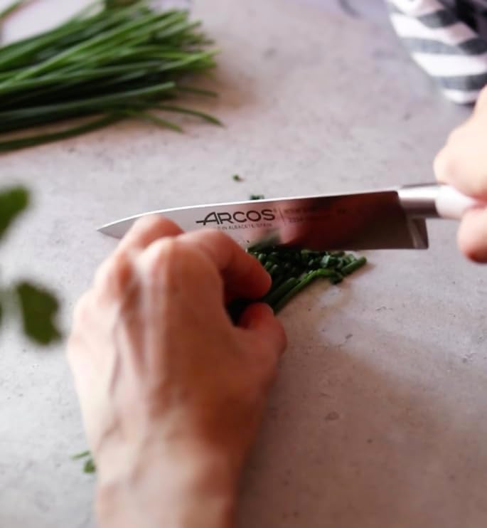 Forged Knife Serrated 5 Inch Nitrum Stainless Steel and 130 mm blade. Ergonomic Polyoxymethylene POM Handle. Series Riviera. Color Black