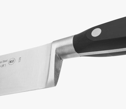 Forged Knife Serrated 5 Inch Nitrum Stainless Steel and 130 mm blade. Ergonomic Polyoxymethylene POM Handle. Series Riviera. Color Black
