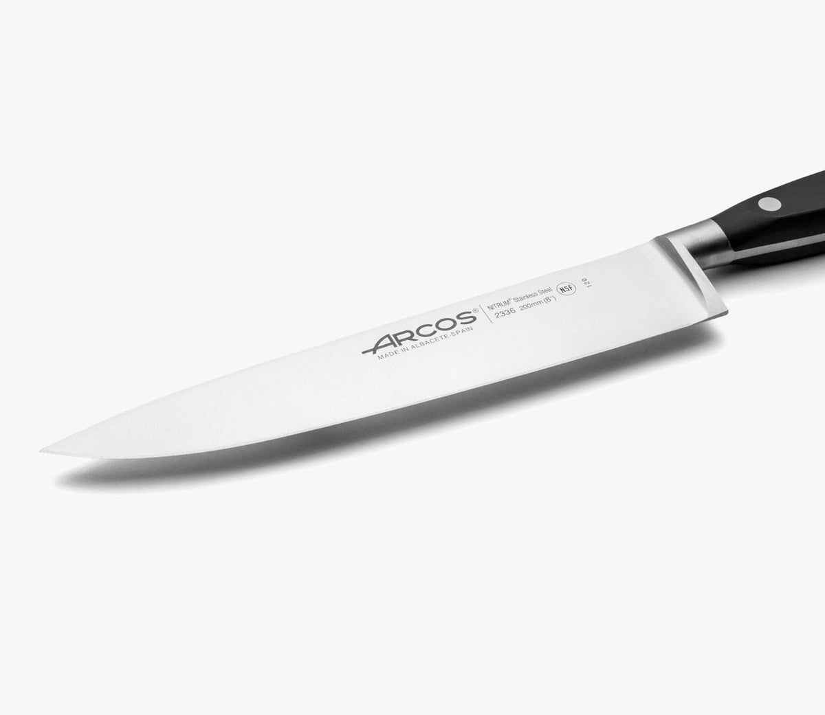 Forged Knife Serrated 5 Inch Nitrum Stainless Steel and 130 mm blade. Ergonomic Polyoxymethylene POM Handle. Series Riviera. Color Black