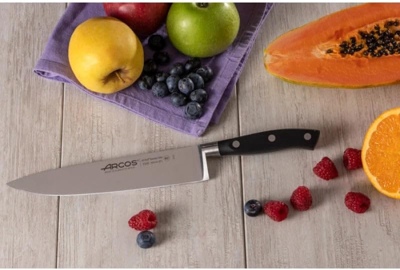 Forged Knife Serrated 5 Inch Nitrum Stainless Steel and 130 mm blade. Ergonomic Polyoxymethylene POM Handle. Series Riviera. Color Black