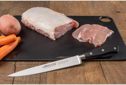 Forged Knife Serrated 5 Inch Nitrum Stainless Steel and 130 mm blade. Ergonomic Polyoxymethylene POM Handle. Series Riviera. Color Black